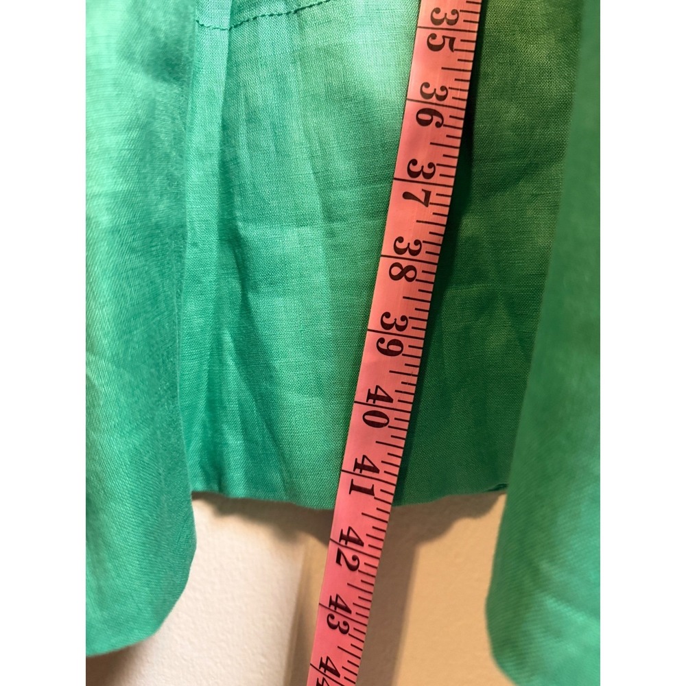 SALONI Rachel Cutout Bow Linen Midi Dress Washed Green US 6 UK 10 - Picture 8 of 10